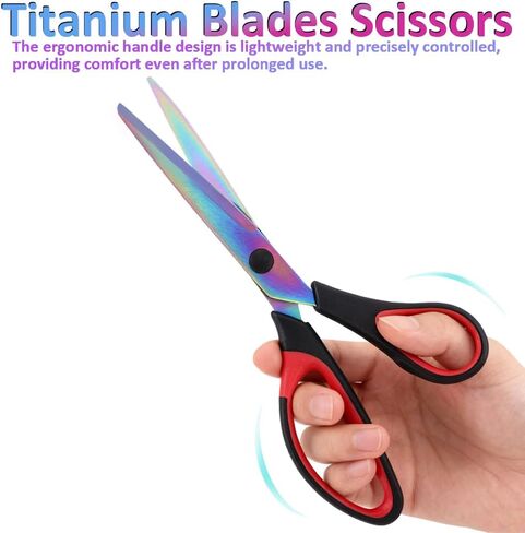 FTECYBO Multi-Purpose Sewing Scissors Titanium Coating Forged Shear Leather Scissors Stainless Steel Blade (SET) in Kuwait