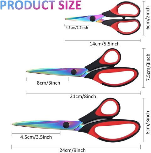 FTECYBO Multi-Purpose Sewing Scissors Titanium Coating Forged Shear Leather Scissors Stainless Steel Blade (SET) in Kuwait