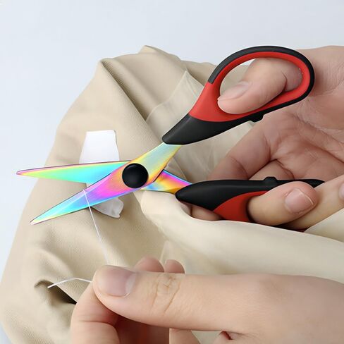 FTECYBO Multi-Purpose Sewing Scissors Titanium Coating Forged Shear Leather Scissors Stainless Steel Blade (SET) in Kuwait