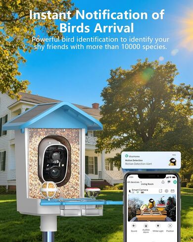 Bird Feeder with Camera, 2K Smart BirdCamera with Solar Powered, AI Identify Birds Species, Instant Arrival Alerts, 2.4Ghz WiFi Bird House for Outdoors, Ideal Gift for Family and Bird Lovers (Green) in Saudi Arabia