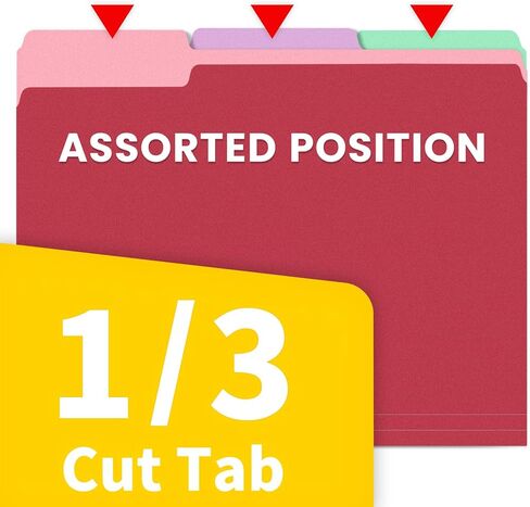 مجلدات ملفات Sunee ، 18 Pack Manilla Bolders 8.5 × 11 ، 1/3 CUT TAB لسهولة وضع العلامات والتنظيم ، ورقة قياسية دائمة للمنزل ، المكتب ، الملفات المدرسية in Kuwait