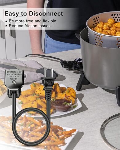 09982 Deep Fryer Magnetic Power Cord Fit for Presto 0541106 0541107 0542008 0542221, Oil Fryer Power Cord in Saudi Arabia