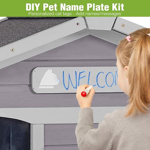 GUTINNEEN بيت قطط كبير خارجي معزول، مأوى للقطط الوحشية غير قابل للتدمير ومقاوم للعوامل الجوية مع سقف مفصلي قابل للفتح، أبواب هروب لـ 1-4 قطط حظيرة وحشية في الشتاء (43.5 بوصة × 31.1 بوصة × 31.2 بوصة) in Kuwait