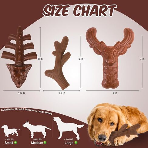 KOOLTAIL Christmas Dog Toys for Aggressive Chewers, 3 Pack Indestructible Dog Bone Toys for Medium Large Breed, Tough Pet Chew Toy to Keep Them Busy, Best Gift for Doggy to Clean Teething and Training in Kuwait