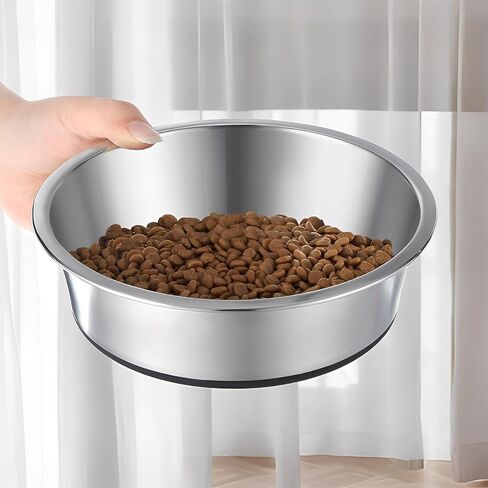 3 Pack Stainless Steel Dog Bowls, 64oz/3 Cups Silicone Base Anti-Slip Dog Metal Bowls, Food and Water Pet Bowls for Small, Medium Dogs and Cats, Dishwasher Safe in Saudi Arabia