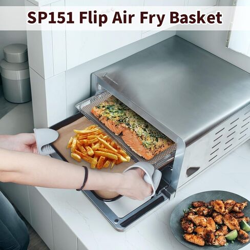 Air Fry Basket Kit Compatible with Ninja sp151 Flip Toaster Oven and Air Fryer,Replacement Air Fryer Basket Accessories and 100pcs Parchment Pape with 1 Pairs Mini Oven Gloves Silicone in Saudi Arabia