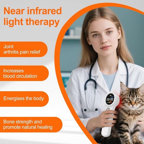 HIAiL Cold Laser Therapy Device for Dogs, Muscles and Joints Pain Relief, 4x980nm 4x810nm 16x660nm Veterinary Laser Therapy Machine for Cats, Horses and Animals, Laser Therapy Device for Pets at Home in Saudi Arabia