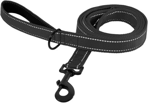 Heavy Duty Dog Leash - 2 Handles by Padded Traffic Handle for Extra Control, 6 Foot Long - Perfect for Medium to Large Dogs, Black in Saudi Arabia