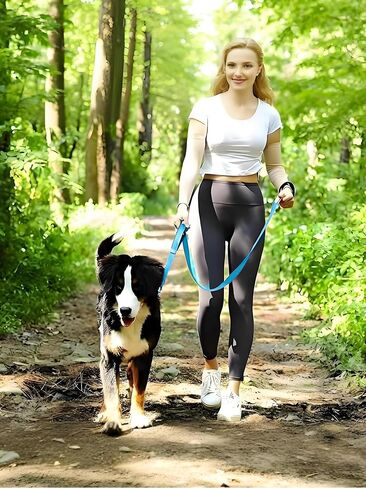 Heavy Duty Dog Leash - 2 Handles by Padded Traffic Handle for Extra Control, 6 Foot Long - Perfect for Medium to Large Dogs, Black in Saudi Arabia