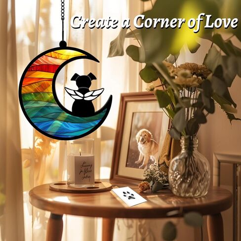 Dog Memorial Gift for Loss of Dog – DIY Angel Memorial Suncatcher & Paw Print Kit for Dogs with Sympathy Card | Pet Memorial Keepsake(Tree of Life) in Saudi Arabia