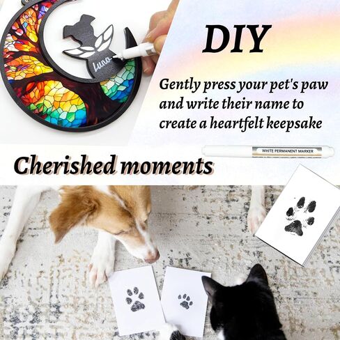 Dog Memorial Gift for Loss of Dog – DIY Angel Memorial Suncatcher & Paw Print Kit for Dogs with Sympathy Card | Pet Memorial Keepsake(Tree of Life) in Saudi Arabia