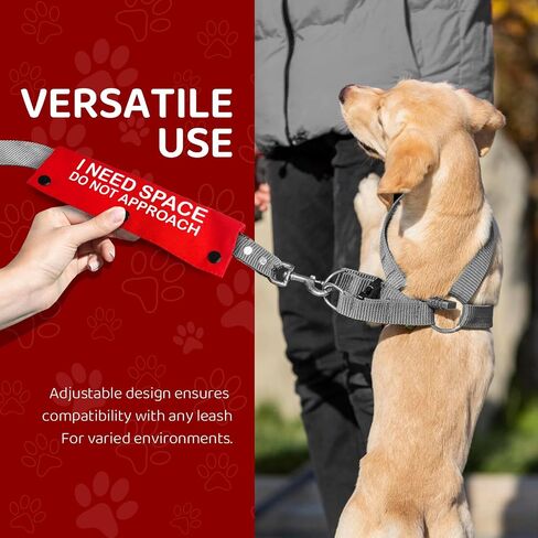 I Need Space Do Not Approach Pet Leash for Dogs, Funny Dog Leash Wrap for Pet Dog Lovers Owners Gift (Red) in Saudi Arabia