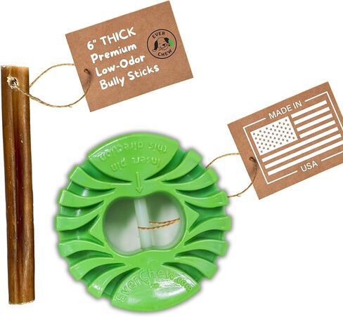 EverChew | Made in USA Bully Stick Holders & Premium All-Natural Bully Stick Starter Packs (SafetyChew & 1 Regular 6" Stick | <16 lbs) in Saudi Arabia