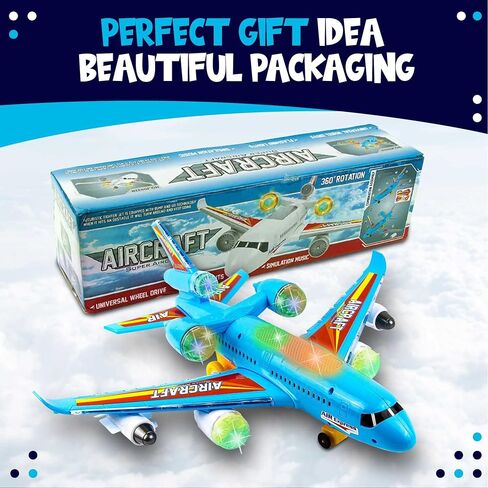 Toysery Push and Go Toddler Airplane Toy for Boys & Girls. Set of Four Friction Toy Airplanes with Flashing Lights & Airplane Sound, Plane Gift Toys for Kids Ages 18 Months Old and Above in Saudi Arabia