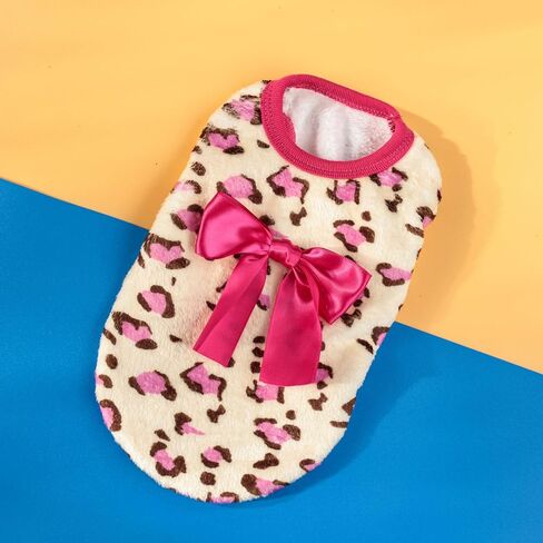 Dog Sweater for Small Dogs XXS Dog Clothes Chihuahua Dog Clothes Leopard Teacup Chihuahua Yorkie Puppy Clothes XXS Dog Sweater (Pink,Small) in Saudi Arabia