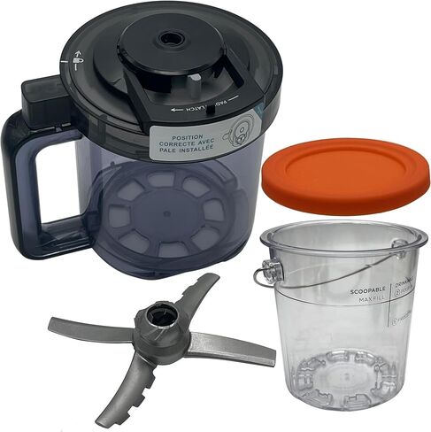 Replacement Outer Bowl Lid and Paddle, compatible with Ninja Creami Ice Cream Maker: NC500, NC501, NC501H, NC501HBL and NC501HGN Series (Outer Bowl Lid+Paddle) in Saudi Arabia