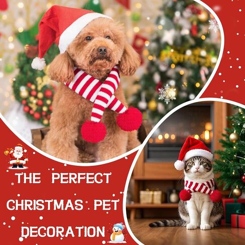 Dog Knitted Scarf with Pattern, 24.8×1.96 Inch Pet Warm Bandana for Winter, Outdoor and Christmas Pet Accessories, Red in Saudi Arabia