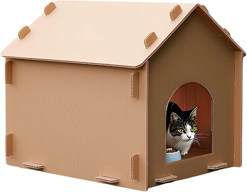 Outdoor Cat House Condos Weatherproof - Outside Cat Shelter Waterproof Cats Dining Room Outdoor Feeding Station Shelter for Feral Community Cats Pet in Saudi Arabia