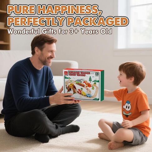 Lehoo Castle Wooden Train Set, Construction Toys Train Set for Toddlers 2-4, Wooden Train Track for Kids w/Crane, Railway Playset Toys for 3 Year Old Boys Girls in Kuwait