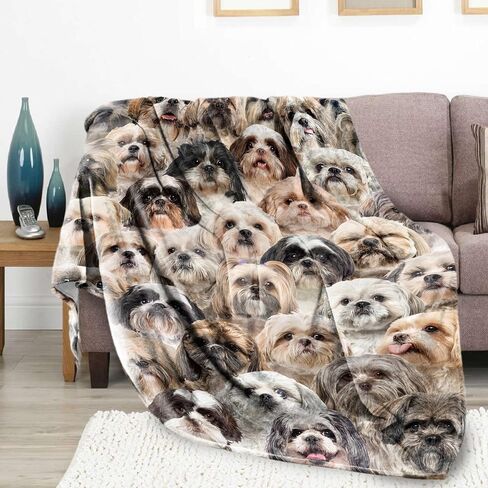 Shih Tzu Dog Blanket, Soft Fleece Throw Blanket for Couch Bed Sofa, Cozy Shih Tzu Gifts for Women Kids Adults, Plush Dog Lover Blanket Home Decor, 40"x50" in Saudi Arabia