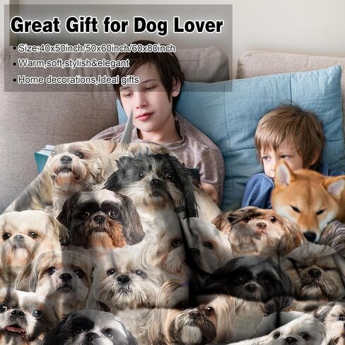 Shih Tzu Dog Blanket, Soft Fleece Throw Blanket for Couch Bed Sofa, Cozy Shih Tzu Gifts for Women Kids Adults, Plush Dog Lover Blanket Home Decor, 40"x50" in Saudi Arabia