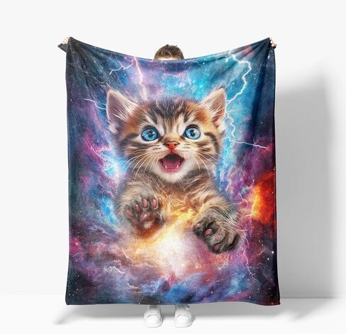 Cat Throw Blanket Soft Warm Cozy Funny Cats Blankets Fuzzy Plush Fleece Cat Blanket Gifts for Couch Bed Sofa Home Decor 40''X50'' in Saudi Arabia