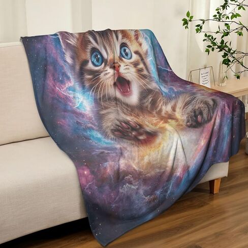 Cat Throw Blanket Soft Warm Cozy Funny Cats Blankets Fuzzy Plush Fleece Cat Blanket Gifts for Couch Bed Sofa Home Decor 40''X50'' in Saudi Arabia
