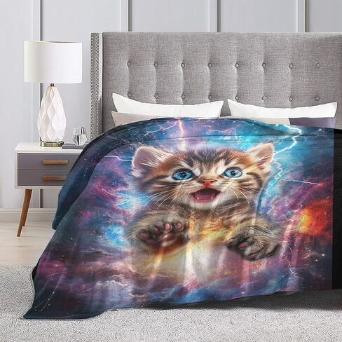Cat Throw Blanket Soft Warm Cozy Funny Cats Blankets Fuzzy Plush Fleece Cat Blanket Gifts for Couch Bed Sofa Home Decor 40''X50'' in Saudi Arabia