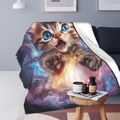 Cat Throw Blanket Soft Warm Cozy Funny Cats Blankets Fuzzy Plush Fleece Cat Blanket Gifts for Couch Bed Sofa Home Decor 40''X50'' in Saudi Arabia
