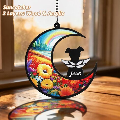 هدايا تذكارية للكلاب لفقدان الكلب، اسم DIY Dog Angel Memorial Suncatcher، هدايا تذكارية للحيوانات الأليفة للكلاب مع بطاقة التعاطف، سوار هدايا تذكارية للكلاب على شكل جسر قوس قزح، هدية تعاطف للكلاب in Saudi Arabia