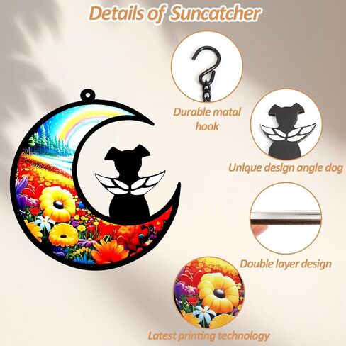 هدايا تذكارية للكلاب لفقدان الكلب، اسم DIY Dog Angel Memorial Suncatcher، هدايا تذكارية للحيوانات الأليفة للكلاب مع بطاقة التعاطف، سوار هدايا تذكارية للكلاب على شكل جسر قوس قزح، هدية تعاطف للكلاب in Saudi Arabia