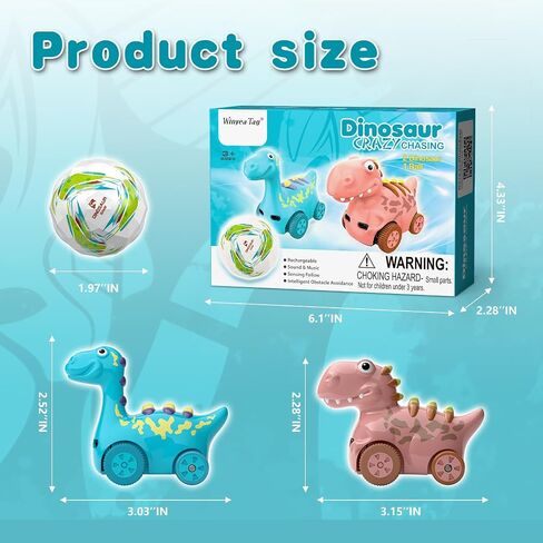 Interactive Robot Dinosaur Toy, Electronic Pet with Smart Follow Ball and Gesture Control, Rechargeable, Gift for Girls and Boys Ages 3 and Up in Saudi Arabia