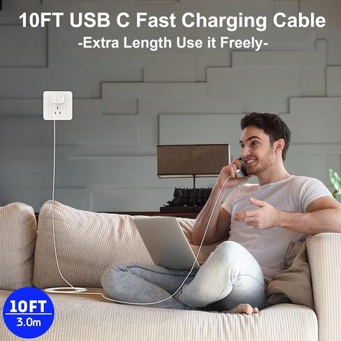 Fast Charger for iPhone 15 Charger,10FT Extra Long iPhone 15 Charger Fast Charging 3Pack USB-C Wall Charger Bolck USBC To USB C Fast Charging Cable Cord for iPhone 15 Pro Max/15 Plus,iPad Pro/Air/Mini in Saudi Arabia