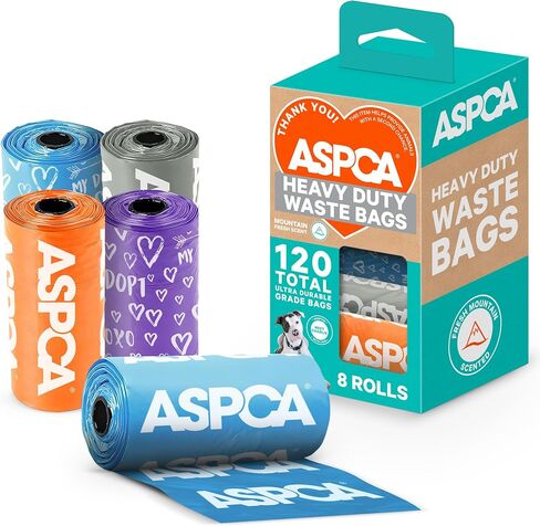 أكياس فضلات الكلاب المتنوعة من ASPCA - 8 لفات (120 كيس) in Kuwait