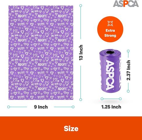 أكياس فضلات الكلاب المتنوعة من ASPCA - 8 لفات (120 كيس) in Kuwait