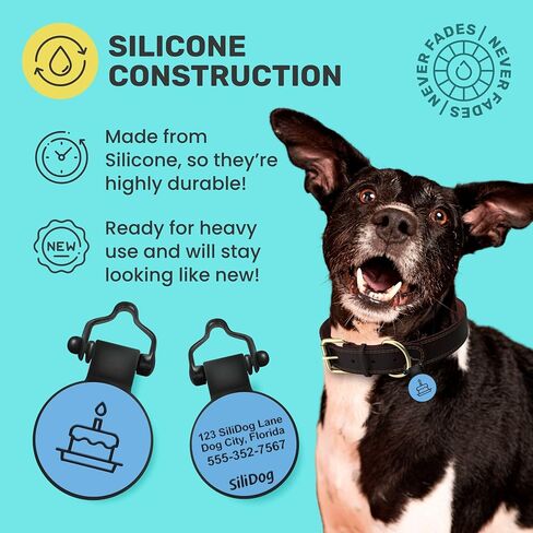SiliDog - علامة الكلب الصامتة الأصلية المصنوعة من السيليكون - معرف حيوان أليف محفور بشكل شخصي بدون صوت - كما يظهر على خزان القرش - متين - لا يبهت أبدًا - شامروك - أخضر in Kuwait