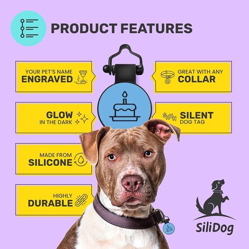 SiliDog - علامة الكلب الصامتة الأصلية المصنوعة من السيليكون - معرف حيوان أليف محفور بشكل شخصي بدون صوت - كما يظهر على خزان القرش - متين - لا يبهت أبدًا - شامروك - أخضر in Kuwait