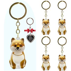 سلاسل مفاتيح لزجاجة تخزين شعر الكلب، هدية تذكارية لهواة التجميع، تذكار من فراء الحيوانات الأليفة 5 قطع مع 1 قطعة سلسلة مفاتيح بإطار معدني للصور (مزيج من الكلاب) in Kuwait