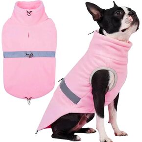 5 in 1 Dog Fleece Vest Sweater for Large Dogs, Warmth Sweaters with 3 Adjustable Buckles, Lightweight Pet Sweater with Reflective Strips, Pullover Coats for Standard Poodle, Male or Female(Brown, L) in Kuwait