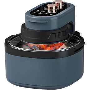 مجموعة فرن محمصة ومقلاة هوائية قابلة للتدوير 8 في 1 سعة 7.5 كيو تي، مقلاة هوائية زجاجية كبيرة، تقنية الهواء الساخن السريع، طباخ ذكي بحجم عائلي، مطبخ حديث رائج ضروري للوجبات الصحية (أزرق حالم) in Kuwait