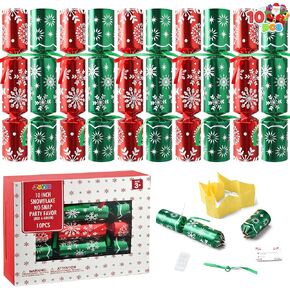 JOYIN 10 Pack Christmas Party Favor Non-Snap Red Deluxe Snowflake Design Party Table Favors with Holiday Party Favor Supplies for Kids and Adults, Christmas Parties, Dinners and Holidays in Kuwait