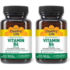 Country Life Vitamin B-2, Supports Health Eyes & Skin and Energy, 100mg, 100 Tablets, Certified Gluten Free, Certified Vegan, Certified Halal in Saudi Arabia
