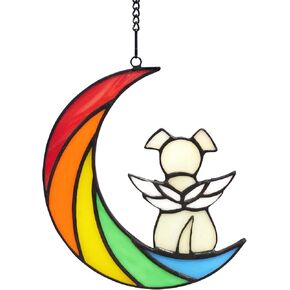 Dog Memorial Gifts for Loss of Dog, Dogs Memorial Suncatcher, Pet Memorial Gifts for Dogs with Angel Wing, Labrador Retriever Gift for Window Hanging, Pet Lovers in Saudi Arabia