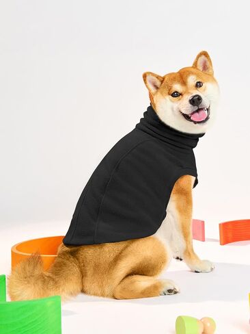 Haloumoning Fleece Dog Sweater Turtleneck Pullover Sweatshirt Pet Winter Warm Clothes in Saudi Arabia