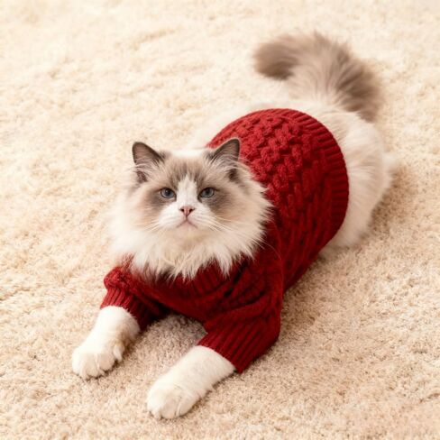 Winter Dog Sweater for Small Medium Dogs, Fashion Candy Color, Warm Pet Sweater for Cold Weather, Cute Cat Sweater for Daily Wear & Holiday Photos(Black) in Saudi Arabia