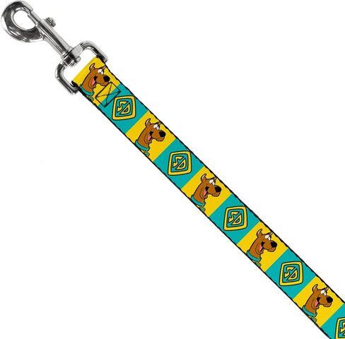 Scooby Doo Pet Leash, Dog Leash, Scooby Doo Pose and Dog Tag Blocks Yellow Blue, 6 Feet Long 1.5 Inch Wide in Saudi Arabia