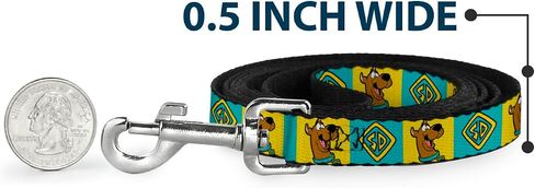 Scooby Doo Pet Leash, Dog Leash, Scooby Doo Pose and Dog Tag Blocks Yellow Blue, 6 Feet Long 1.5 Inch Wide in Saudi Arabia