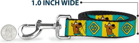 Scooby Doo Pet Leash, Dog Leash, Scooby Doo Pose and Dog Tag Blocks Yellow Blue, 6 Feet Long 1.5 Inch Wide in Saudi Arabia