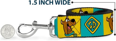 Scooby Doo Pet Leash, Dog Leash, Scooby Doo Pose and Dog Tag Blocks Yellow Blue, 6 Feet Long 1.5 Inch Wide in Saudi Arabia