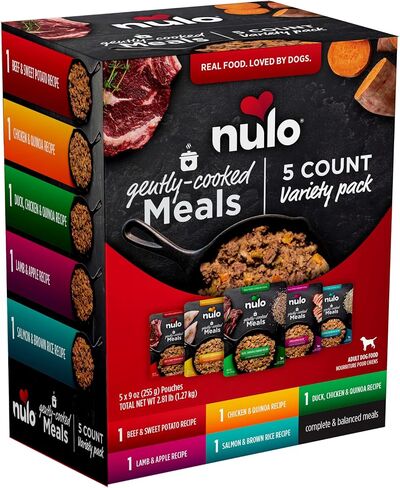 Nulo Gently Cooked Meals Variety Pack Shelf Stable Fresh Dog Food 9 Ounce, 5 Count in Kuwait